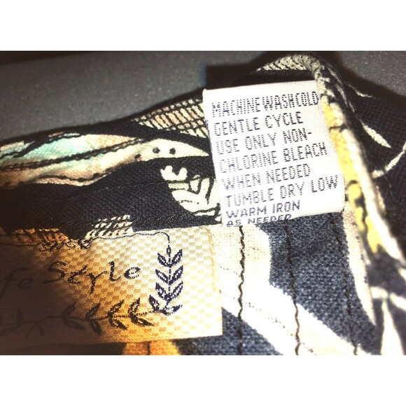 LIFE STYLE sz S NEW 100% Cotton Tunic Top Over Jacket Lush Palms Breathable - Picture 5 of 6